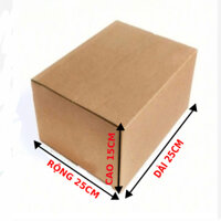 Combo 25 Thùng Size 25x25x15, 3 Lớp, Sóng B
