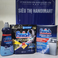 Combo 25 Viên rửa bát Finish Quantum ultimate + Nước Bóng Finish 400ml + muối finish 1.2kg