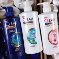 Combo 2dầu gội clear men 480-clear bạc hà 450ml