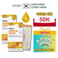 COMBO 2H Vitamin D Hàn Quốc Yuhan Hộp 60 viên (2 tháng) bổ sung hàm lượng hỗn hợp Vitamin D3 5000IU cao hỗ trợ cho xương