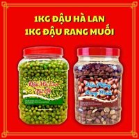 Combo 2KG Đậu Mix 2 Vị [1KG Đậu Phộng Rang Muối + 1KG Đậu Hà Lan Tỏi Ớt]