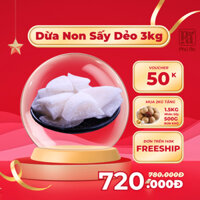 Combo 2kg dừa non sấy dẻo Phú An mứt trái cây sấy thập cẩm sấy dẻo đồ ăn vặt làm quà biếu tặng