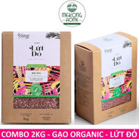 COMBO 2kg - Gạo Hữu Cơ - Gạo LỨT ĐỎ - hàm lượng dinh dưỡng cao canxi cao phù hợp chế độ ăn thực dưỡng - MeKong Home - 100% Organic
