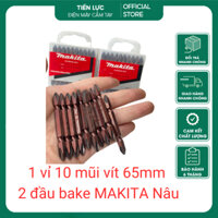 ComBo 3, 5, 10 Vỉ (= 100 Mũi ) Mũi bắn vít Makita Nâu PH2 - Đầu bắn vít nam châm, đầu bake tiện dụng