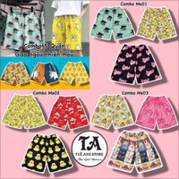 [COMBO 3-5 Quần] Quần Short lững Cartoon Unisex - Quần đùi hoạt hình nhiều hoạt tiết nam nữ Freesize 38-68kg TUEANHSTORE