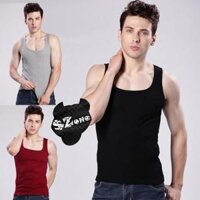 Combo 3 Áo Ba Lỗ Cổ Vuông Nam Cá Tính - Đen-Ghi-Đỏ,L