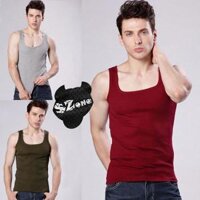 Combo 3 Áo Ba Lỗ Cổ Vuông Nam Cá Tính - Đỏ-Ghi-Rêu,L