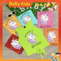 COMBO 3 Áo ba lỗ cột dây bé gái thun cotton 4 chiều in họa tiết pony họa tiết xe đạp 20_42 kg