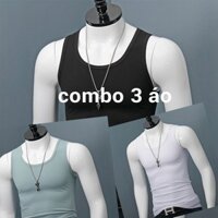 Combo 3 Áo ba lỗ nam sát nách, form ôm, thun lạnh TheLynh 61 199