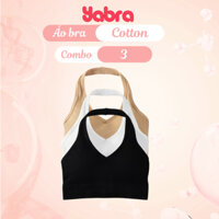 Combo 3 áo bra nữ cổ yếm hở lưng quyến rũ - Set 3 áo lót cotton mút mỏng có thể tháo rời B0476