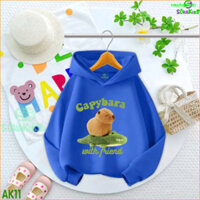 Combo 3 Áo Hoodie bé gái ,bé trai Capybara with Áo khoác mùa đông, Áo có mũ trùm đầu.AK11 -MT