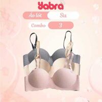 Combo 3 áo ngực đúc su mút dày nâng ngực - Set 3 áo lót cup ngang họa tiết kẻ sọc A923