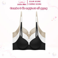 Combo 3 Áo ngực nâng ngực có gọng - Set 3 Áo lót nữ su trơn mút vừa, không bị hằn da ZANA BRA A522