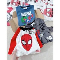 Combo 3 áo siêu nhân cotton co giãn cho bé trai mặc mùa thu đông, áo siêu nhân bé trai