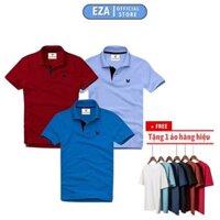 Combo 3 Áo thun nam cổ bẻ   Tặng 1 áo thun cổ tròn hàng hiệu  vải cá sấu - EZ338 - Xanh dương - Đỏ đô - Xanh môn - XL