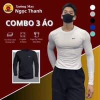 Combo 3 Áo thun nam dài tay Sports kiểu dáng thể thao giữ nhiệt cao cấp cho mùa thu đông