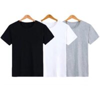 COMBO 3 ÁO THUN TRƠN TRẮNG ĐEN XÁM CAO CẤP