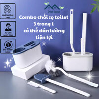 Combo 3 Bàn Chải Cọ Nhà vệ Sinh, Bộ Bàn Chải Vệ Sinh Nhà Tắm tiện dụng chất liệu Nhựa PP Cao Cấp có rãnh thoát nước