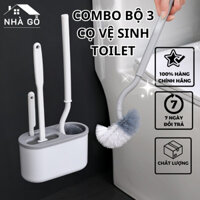 Combo 3 Bàn Chải Cọ Nhà vệ Sinh, Bộ Cọ Vệ Sinh Nhà Tắm tiện dụng chất liệu Nhựa PP Cao Cấp có rãnh thoát nước Nhà Gỗ