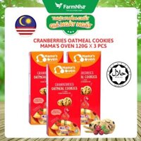 (Combo 3) Bánh Mama's Oven Cranberries Oatmeal Cookies 120g - Bánh Quy Yến Mạch và Nam Việt Quất