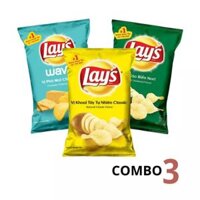 Combo 3 bánh snack khoai tây LAY'S nhiều vị