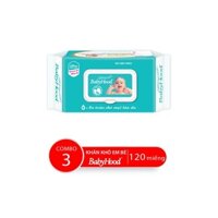 Combo 3 Bao Khăn Khô Em Bé BABYHOOD, 120 Miếng/Bao