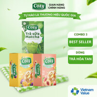 COMBO 3 BEST SELLER : Trà Đào, Trà Chanh Dây, Trà Sữa Matcha Hòa Tan 3in1 Cozy Icetea Thơm Ngon Rõ Vị