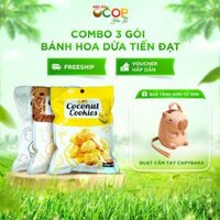 Combo 3 bịch bánh hoa dừa Tiến Đạt Giòn Tan, Có 3 Vị - Bịch 200Gram