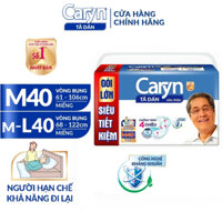 Combo 3 bịch bỉm dán L40 và 4 gói lót 20 Caryn