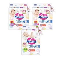 Combo 3 bịch bỉm Merries: Newborn SS76 và S70