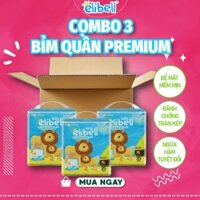 Combo 3 bịch bỉm quần Elibell Premium nội địa Nga mềm mỏng, siêu thấm hút size M52/L44/XL38/XXL26 cho bé (từ 6-26kg)
