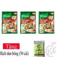 Combo 3 bịch Hạt nêm Knorr Nấm Hương Organic gói 380g Tặng 1 bịch tăm bông - chay mặn đều dùng được