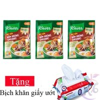 Combo 3 bịch Hạt nêm Knorr Nấm Hương Organic gói 380g Tặng 1 bịch khăn giấy ướt 80 tờ - chay mặn đều dùng được