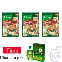 Combo 3 bịch Hạt nêm Knorr Nấm Hương Organic gói 380g Tặng 1 chai dầu gió xanh 24ml - chay mặn đều dùng được