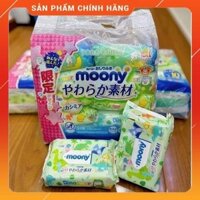(Combo 3 Bịch) Khăn Giấy Ướt Moony Nội Địa Nhật Bịch 76 Tờ