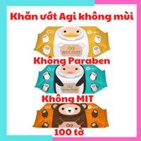Combo 3 bịch khăn ướt Agi không mùi an toàn cho bé (set 3 gói khăn ướt)