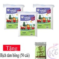 Combo 3 bịch Khăn vải khô đa năng Mobby bịch 270 tờ (300g) Tặng 1 bịch tăm bông - khăn vải khô cao cấp