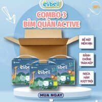 Combo 3 bịch tã dán Elibell Active siêu mềm mỏng, thấm hút tốt size S48/M44/L40 cho bé từ 4-14kg (Hàng Chính Hãng).