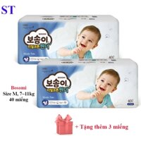 Combo 3 bịch tã dán hàng nội địa Hàn Quốc Bosomi Size M từ 7-11kg (40 miếng)