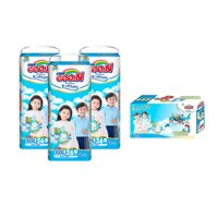 Combo 3 bịch tã quần Goo.N Premium gói cực đại size XXXL26 (26 miếng) + Tặng 1 bộ đồ chơi mô hình máy bay (Màu ngẫu nhiên)