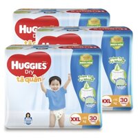 Combo 3 Bịch Tã Quần Huggies Dry size XXL30 (30 miếng - cho bé 16-25kg)