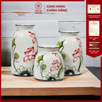 Combo 3 Bình Hoa Cao Cấp Gốm Sứ Bát Tràng - Phúc Lộc Viên Minh