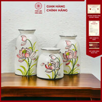 Combo 3 Bình Hoa Cao Cấp Gốm Sứ Bát Tràng - Phúc Lộc Viên Minh