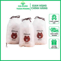 Combo 3 Bịt (300 Chiếc Màng Bọc Thực Phẩm Co Giãn Kèm Túi Gấu Brown, Màng PE An Toàn - Gia dụng Toàn Phong