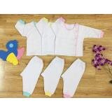 Combo 3 Bộ bác sỹ tay dài trắng bo bé gái Nanio size 1-5