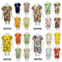 Combo 3 bộ đồ bé trai tole lanh quần ngắn tay ngắn mặc nhà thoáng mát Kim Cương