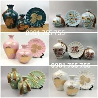 Combo 3 bộ lọ và đĩa Gốm Sứ Giang Tây Cao Cấp decor trang trí ( Giá sỉ )