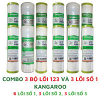 Combo 3 bộ lọc thô 123 + 3 lõi số 1 cho máy Kangaroo (6 lõi số 1, 3 lõi số 2, 3 lõi số 3) lắp được cho máy lọc RO