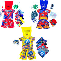 combo 3 bộ quần áo siêu nhân có cánh bay cho bé trai size 12kg đến 27kg