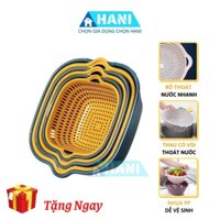 Combo 3 bộ thau rổ nhựa đa năng 2in1 xinh xắn tiện lợi - Hani House Store